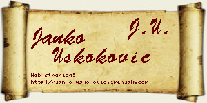 Janko Uskoković vizit kartica
